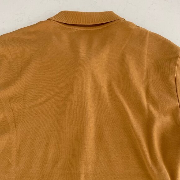 Selected/Homme SLHPARIS SS Organic Cotton Polo Shirt Wood Thrush Gold Sz M NWT - Picture 6 of 10